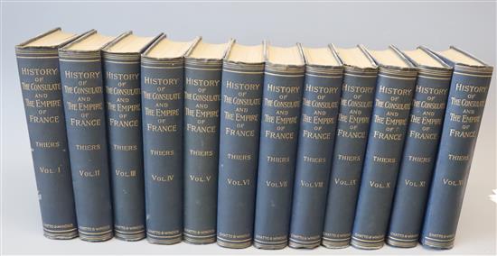 Thiers, Louis Adolphe - History of the Consulate and the Empire of France under Napoleon, 12 vols, qto, blue cloth, London 1893-94